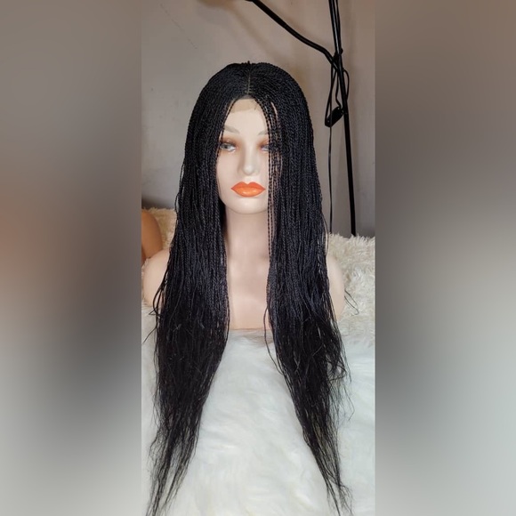 Elegant Black Braided Wig - Picture 4 of 7